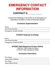 &quot;Emergency Contact Information&quot; - New York