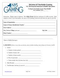 Form GC-7R &quot;Financial Statement of Raffle Operations&quot; - New York