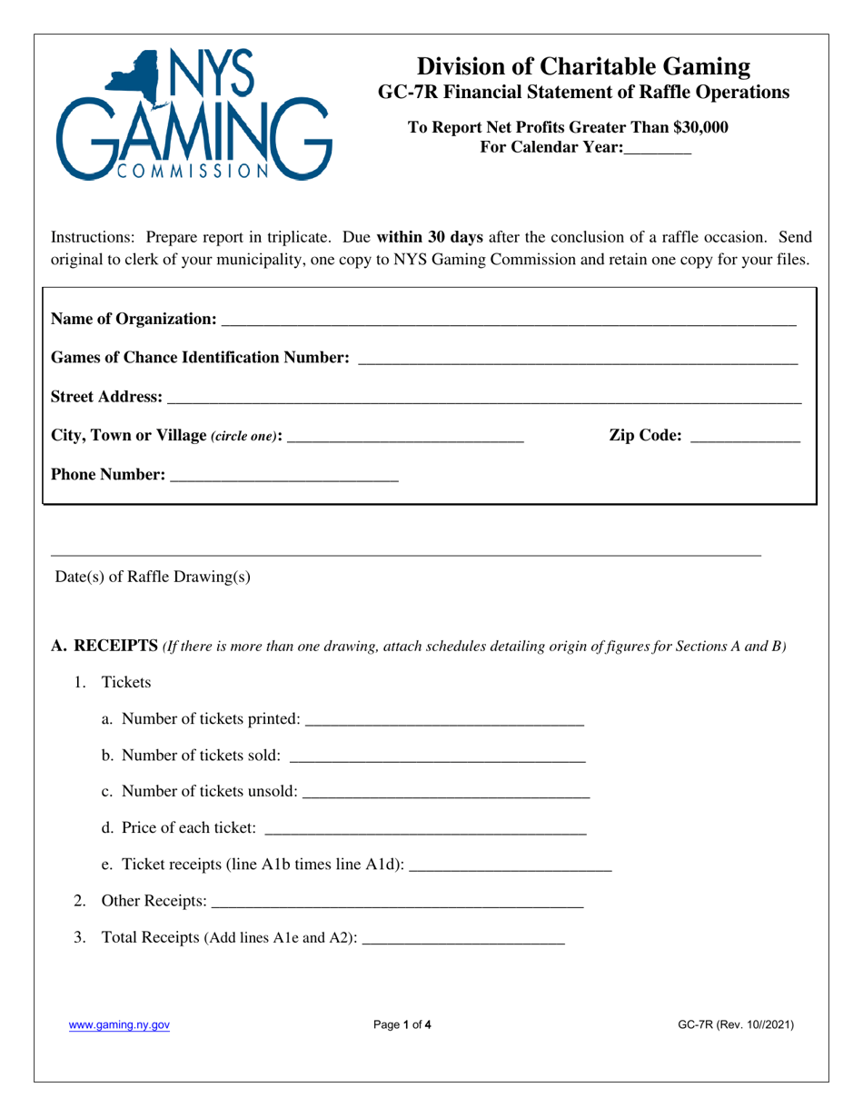 Form GC-7R Download Printable PDF or Fill Online Financial Statement of ...