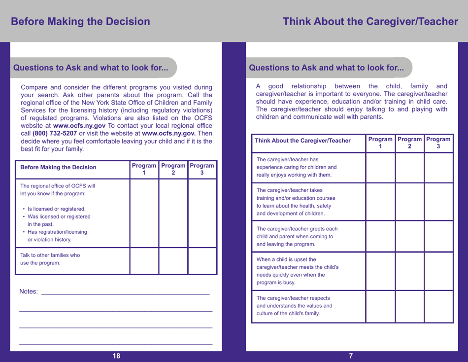 Form PUB-1115C As You Think About Child Care for Your 3- to 5-year-Old - New York, Page 7