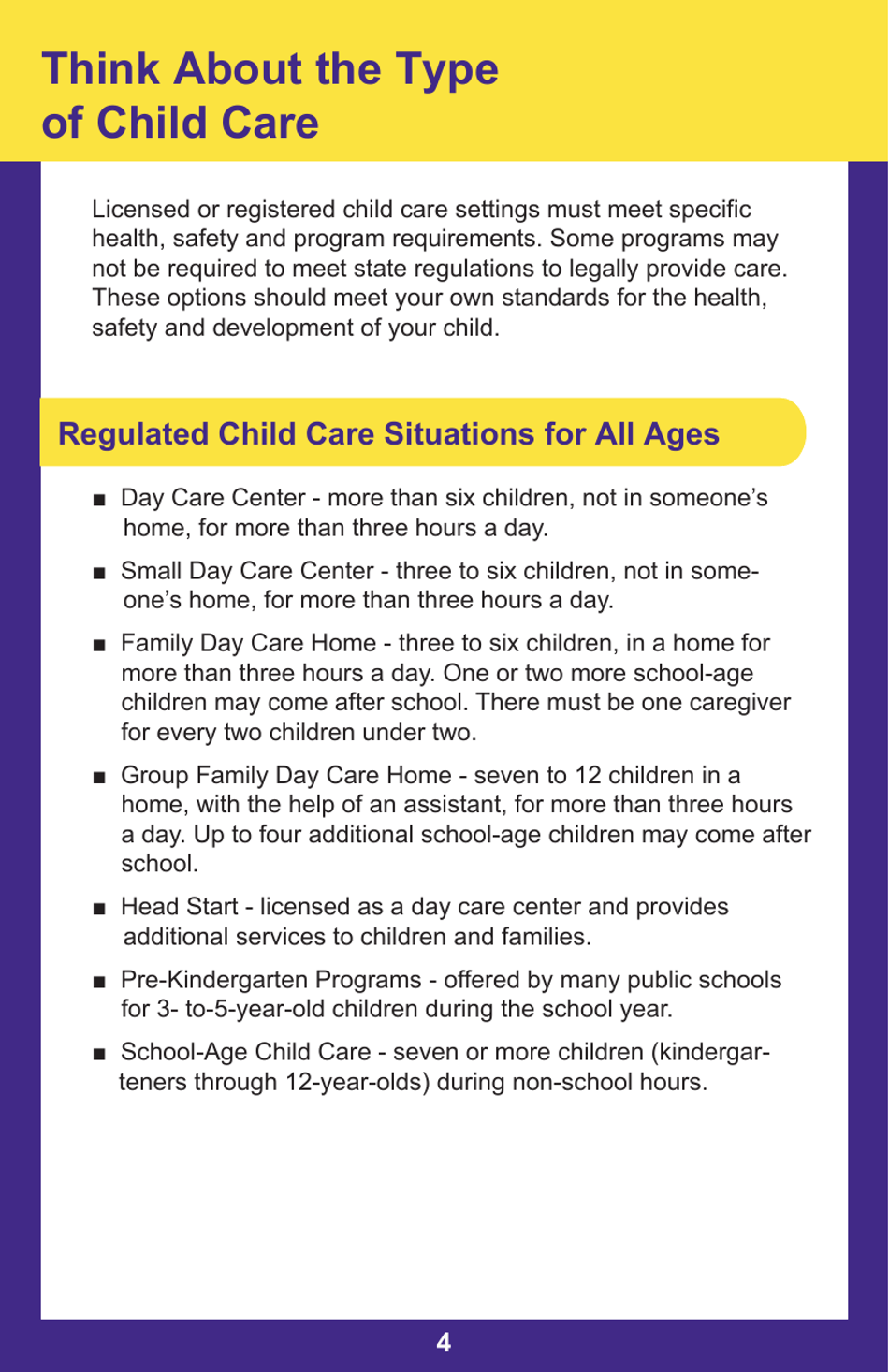 Form PUB-1115B As You Think About Child Care for Your Infant or Toddler - New York, Page 4