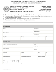 Document preview: Form CFB001NSR Nassau Complaint Form - New York
