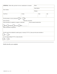 Form CFB001UTR Utica Complaint Form - New York, Page 2