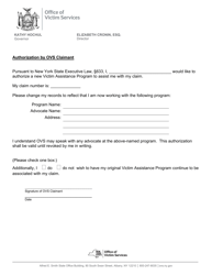 Document preview: Authorization by Ovs Claimant - New York