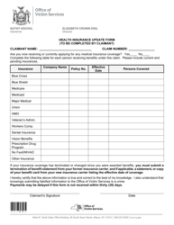 Form I-80 &quot;Health Insurance Update Form&quot; - New York