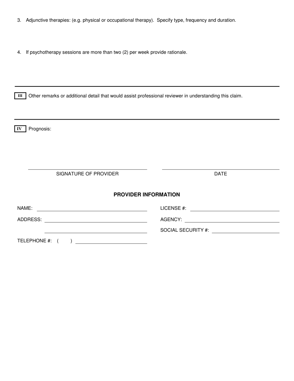 Form I-18 Mental Health Treatment Report - Outpatient - New York, Page 3