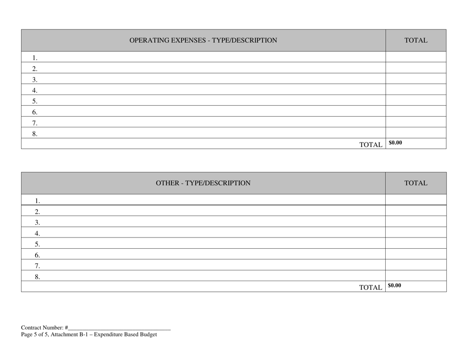 Attachment B-1 Expenditure Based Budget - New York, Page 5