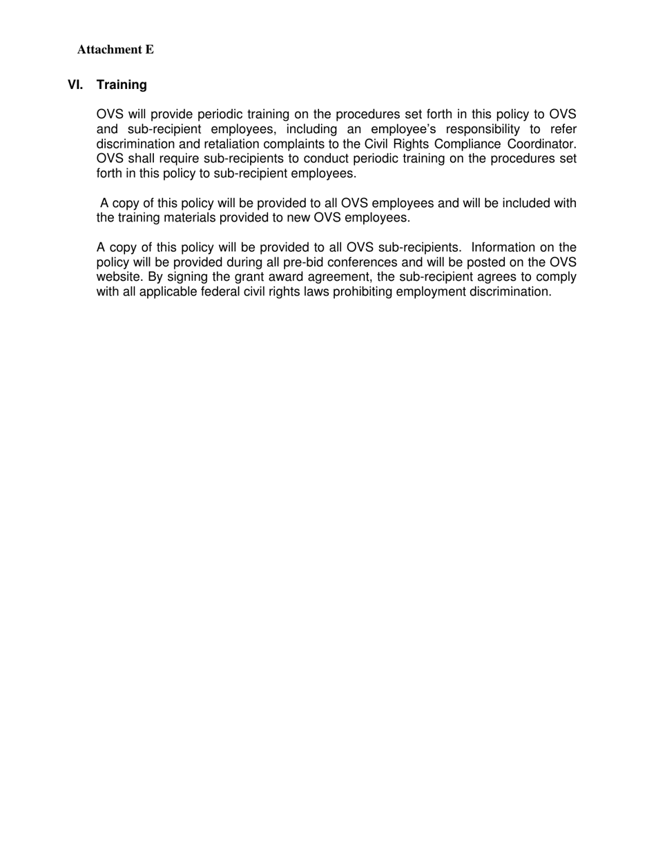 Attachment E Ovs Voca Discrimination Complaint Policies and Procedures - New York, Page 6