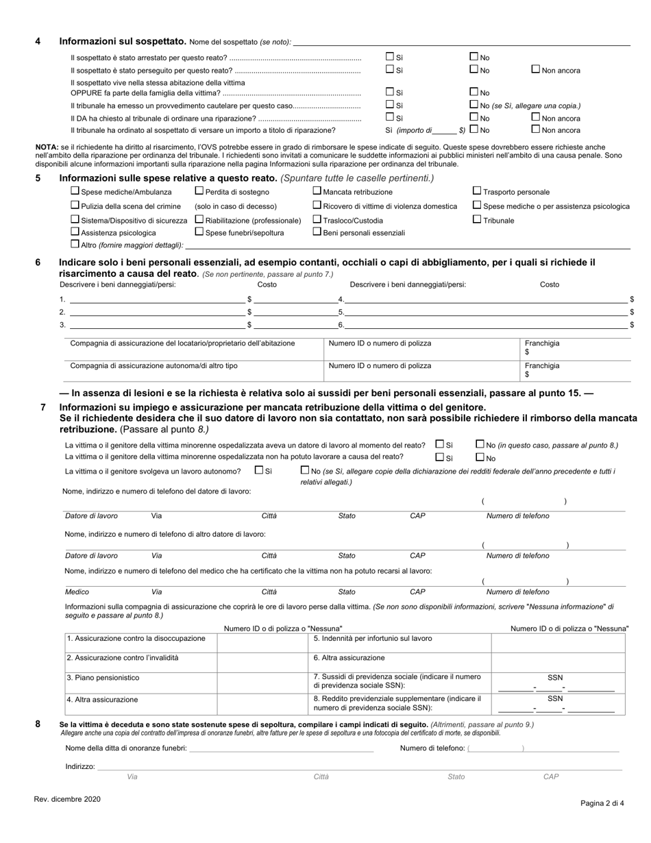 Claim Application - New York (Italian), Page 4