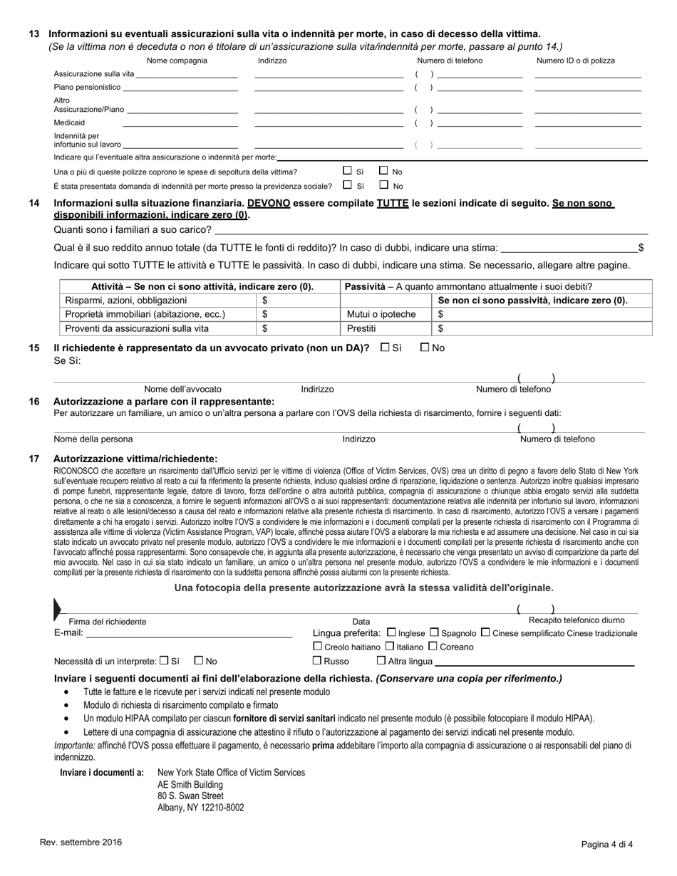 Claim Application - New York (Italian), Page 6