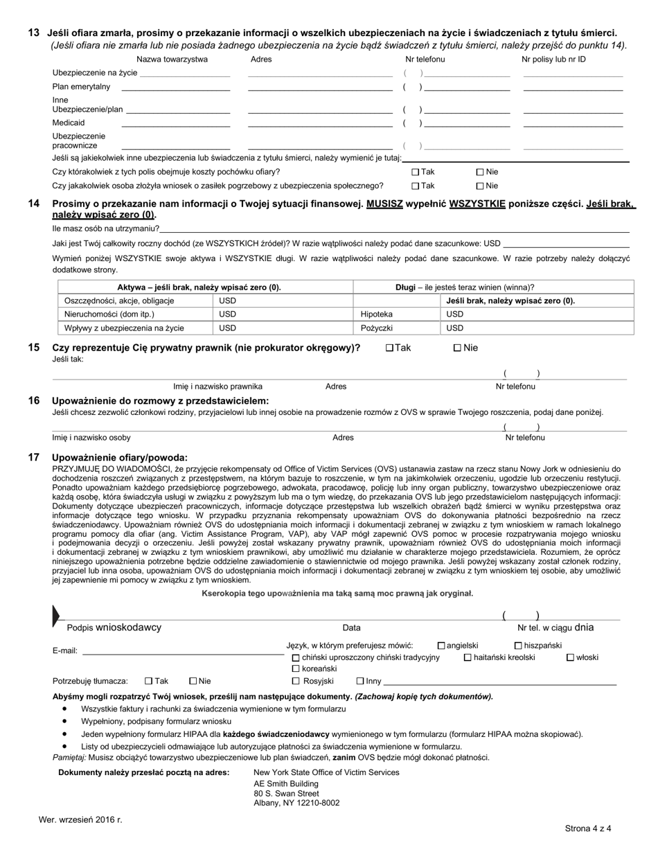 Claim Application - New York (Polish), Page 6