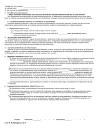 Formulario C-32-I Acuerdo De Conciliacion - Seccion 32 Wcl Acuerdo De Conciliacion Solo De Indemnizacion - New York (Spanish), Page 2