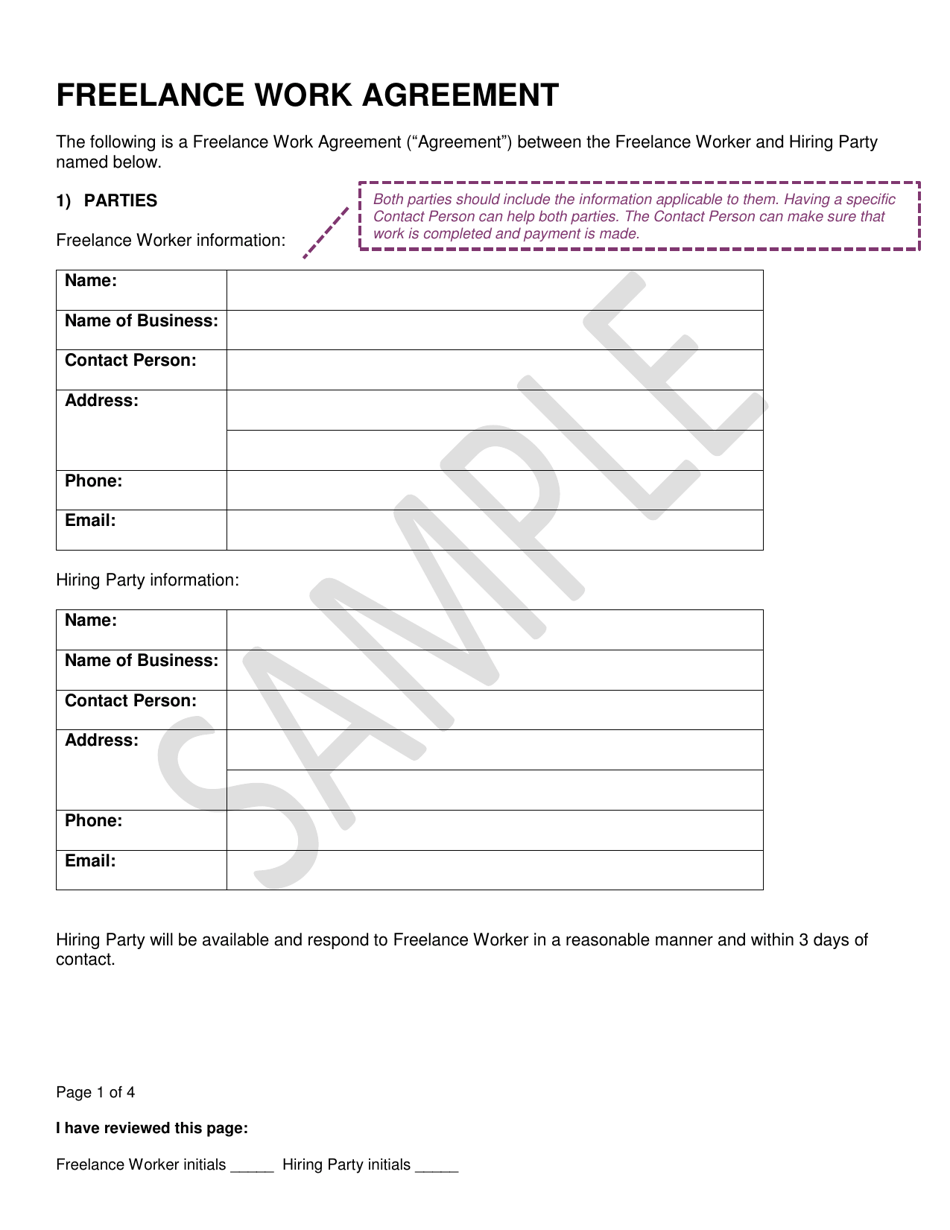 New York City Freelance Work Agreement Sample Fill Out Sign Online