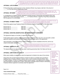 Freelance Work Agreement - Sample - New York City, Page 3