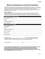 Document preview: Commuter Benefits Participation Form - New York City (Italian)