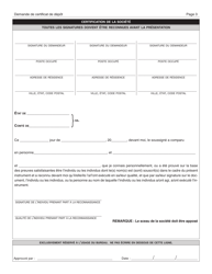 Application for Certificate of Deposit - New York City (French), Page 3