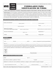 Document preview: Formulario TREA-0607 Formulario Para Verificacion De Firma - New York City (Spanish)