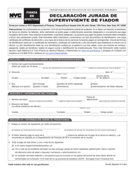 Document preview: Declaracion Jurada De Superviviente De Fiador - New York City (Spanish)