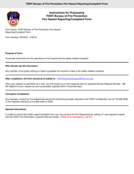 Form INTDOC Fire Hazard Reporting/Complaint Form - New York City