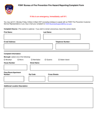 Form INTDOC Fire Hazard Reporting/Complaint Form - New York City, Page 2