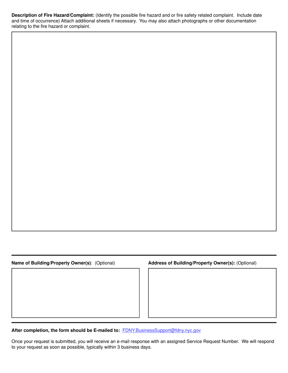 Form INTDOC Fire Hazard Reporting / Complaint Form - New York City, Page 3