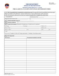Fire Alarm Plan Examination Email Resubmission Form - New York City
