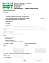 Form RC-1 Petition Form for a New Revocable Consent - New York City, Page 2