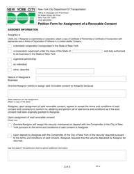 Form RC-4 Petition Form for Assignment of a Revocable Consent - New York City, Page 2