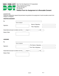 Form RC-4 Petition Form for Assignment of a Revocable Consent - New York City, Page 3
