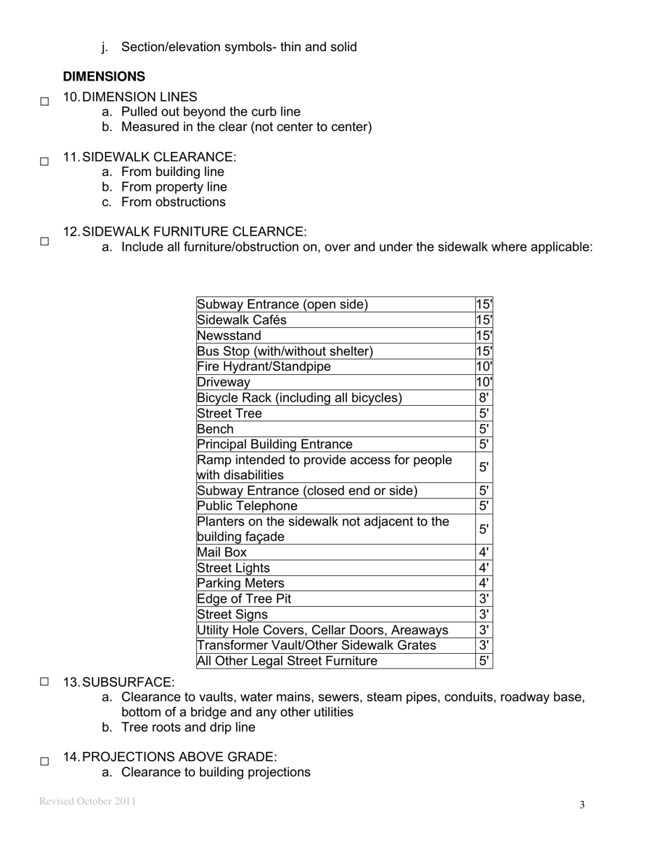 Revocable Consent Plan Review Checklist - New York City, Page 3