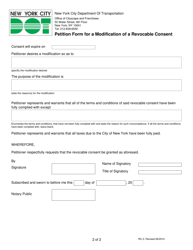 Form RC-3 Petition Form for a Modification of a Revocable Consent - New York City, Page 2