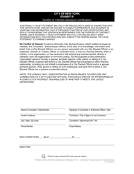 Document preview: Exhibit B Conflict of Interest Disclosure Certification - New York City