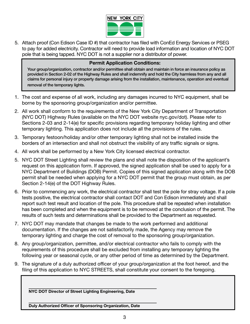 Nyc Dot Holiday / Festoon Temporary Lighting / Pole Tap / Art With Electric Application - New York City, Page 3