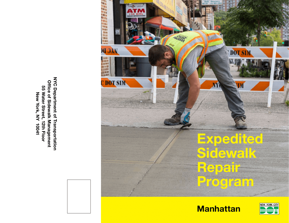 Expedited Sidewalk Repair Brochure - Manhattan - New York City, Page 1
