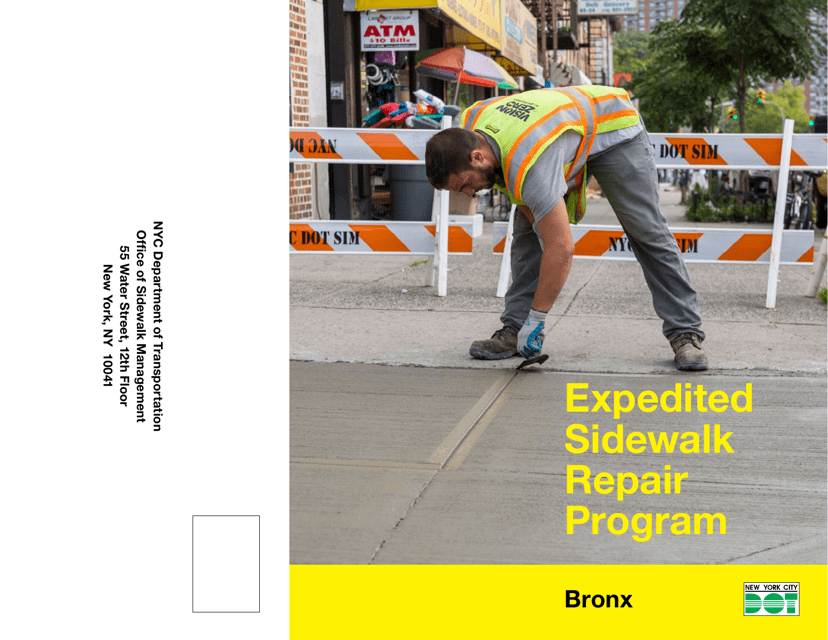 Expedited Sidewalk Repair Brochure - Bronx - New York City Download Pdf