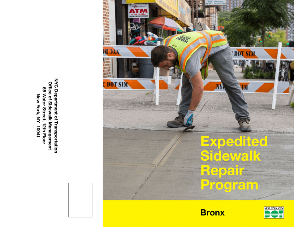 Expedited Sidewalk Repair Brochure - Bronx - New York City, Page 1