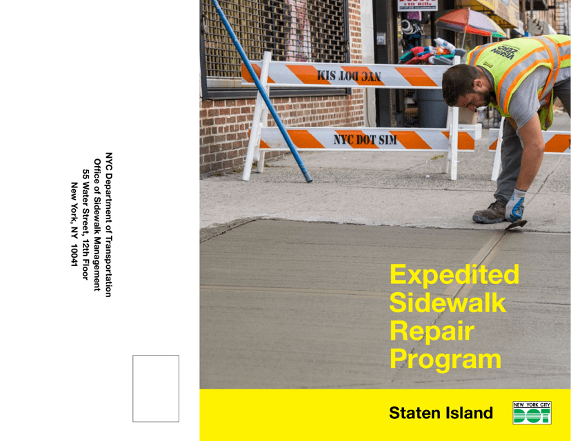 Expedited Sidewalk Repair Brochure - Staten Island - New York City