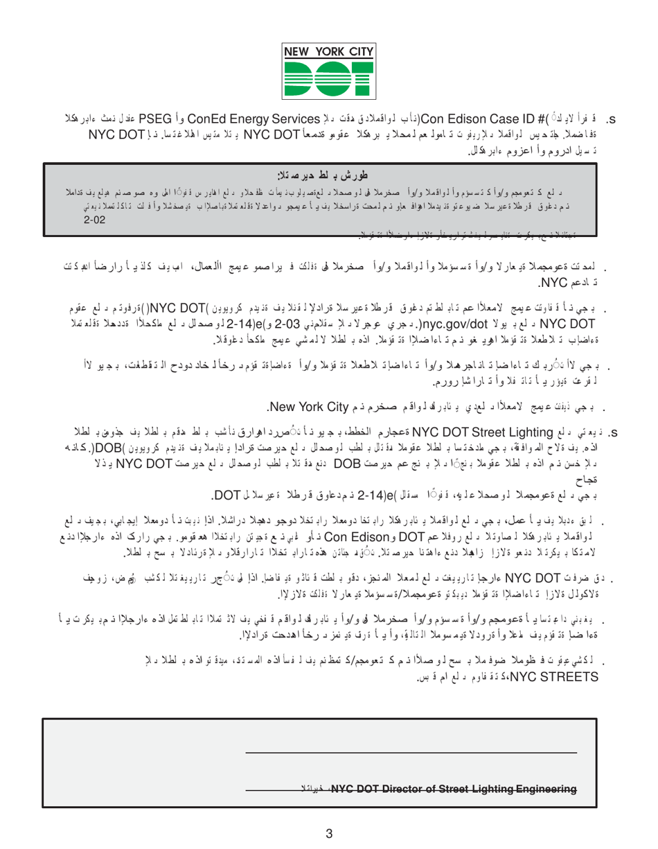 Nyc Dot Holiday / Festoon Temporary Lighting / Pole Tap / Art With Electric Application - New York City (Arabic), Page 3