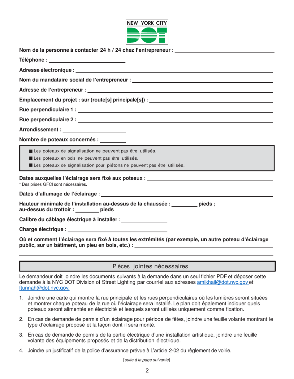 Nyc Dot Holiday / Festoon Temporary Lighting / Pole Tap / Art With Electric Application - New York City (French), Page 2