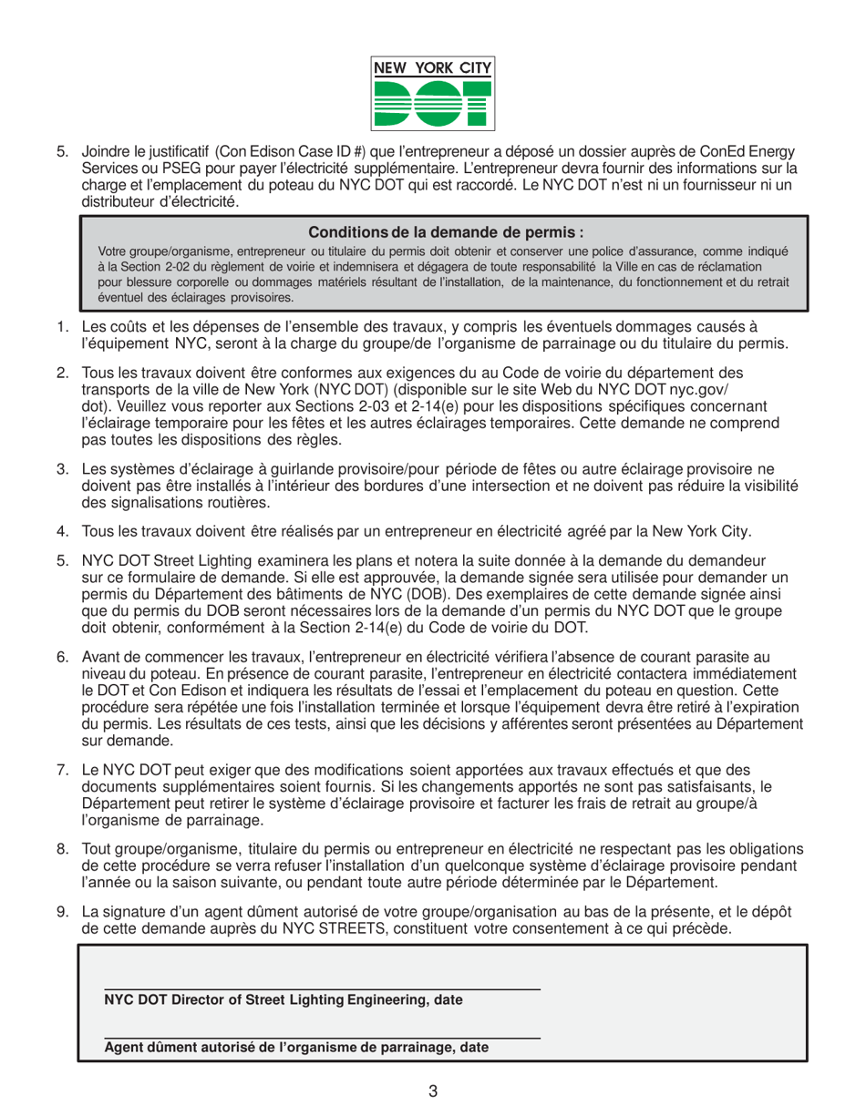 Nyc Dot Holiday / Festoon Temporary Lighting / Pole Tap / Art With Electric Application - New York City (French), Page 3