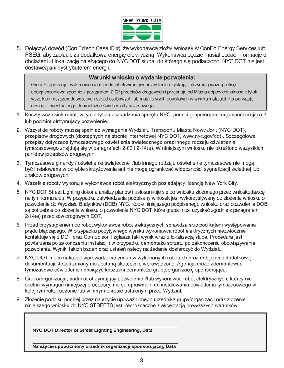 Nyc Dot Holiday / Festoon Temporary Lighting / Pole Tap / Art With Electric Application - New York City (Polish), Page 4