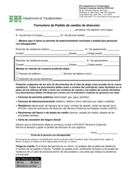 Document preview: Formulario De Pedido De Cambio De Direccion - New York City (Spanish)