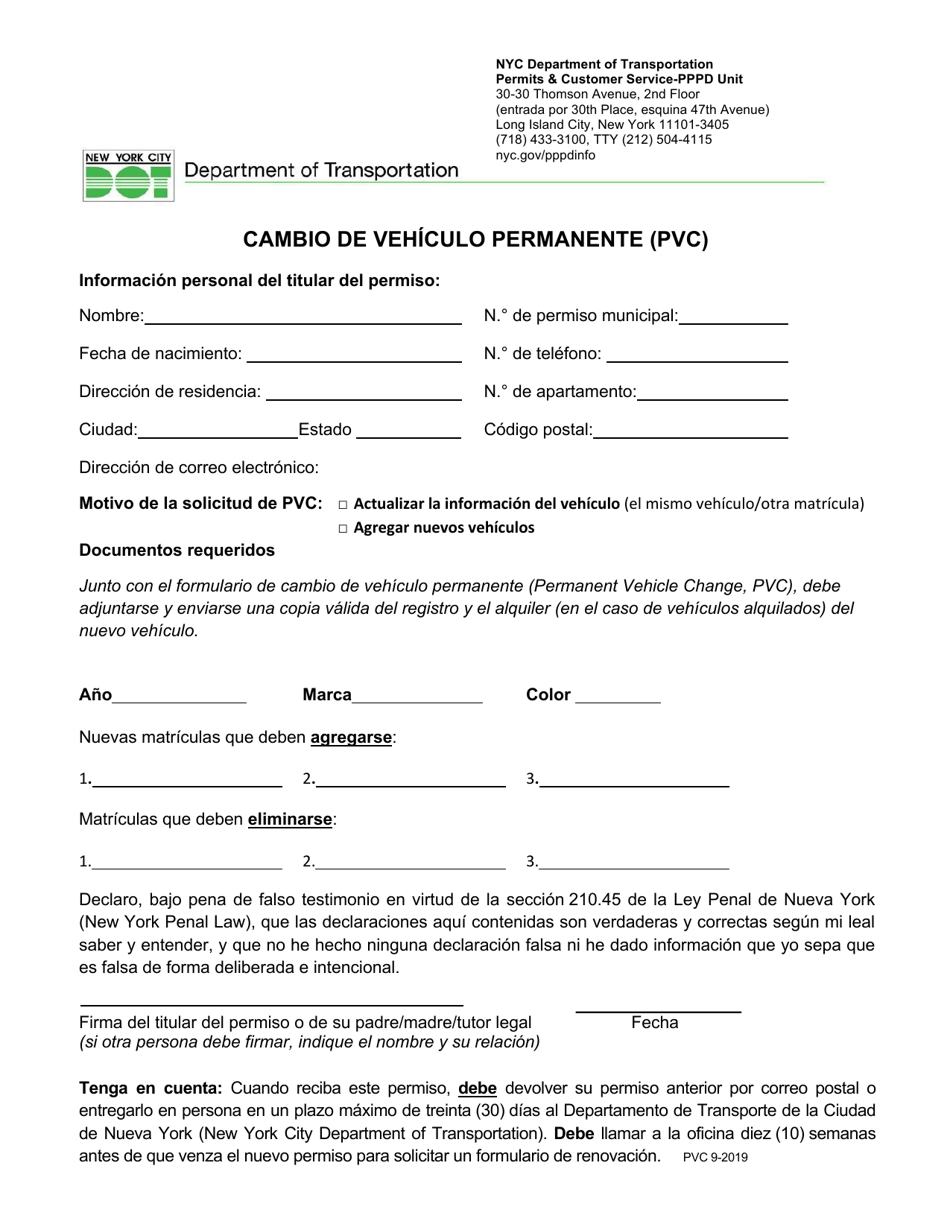 New York City Permiso De Estacionamiento Para Personas Con