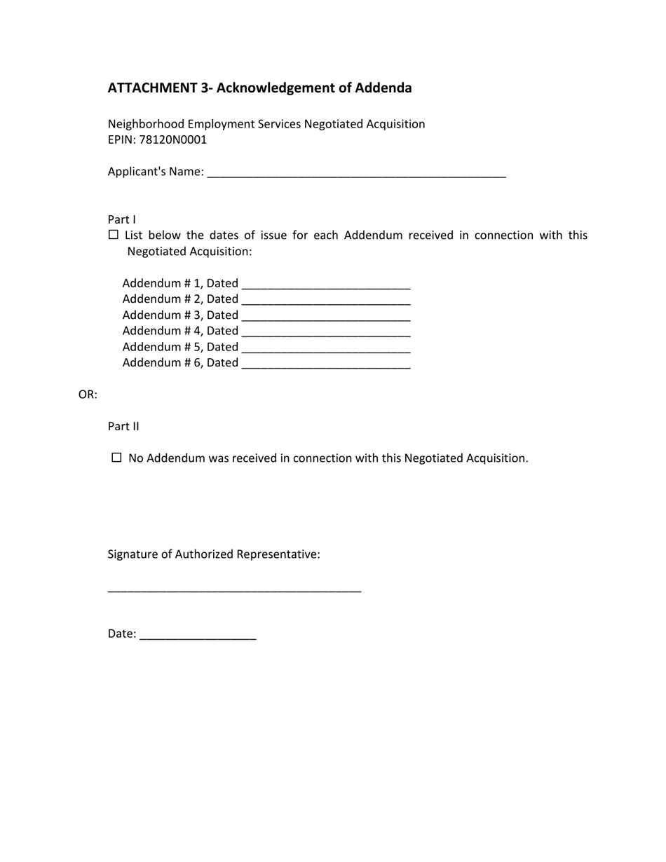 Attachment 3- Acknowledgement Of Addenda - Fill Out, Sign Online And ...