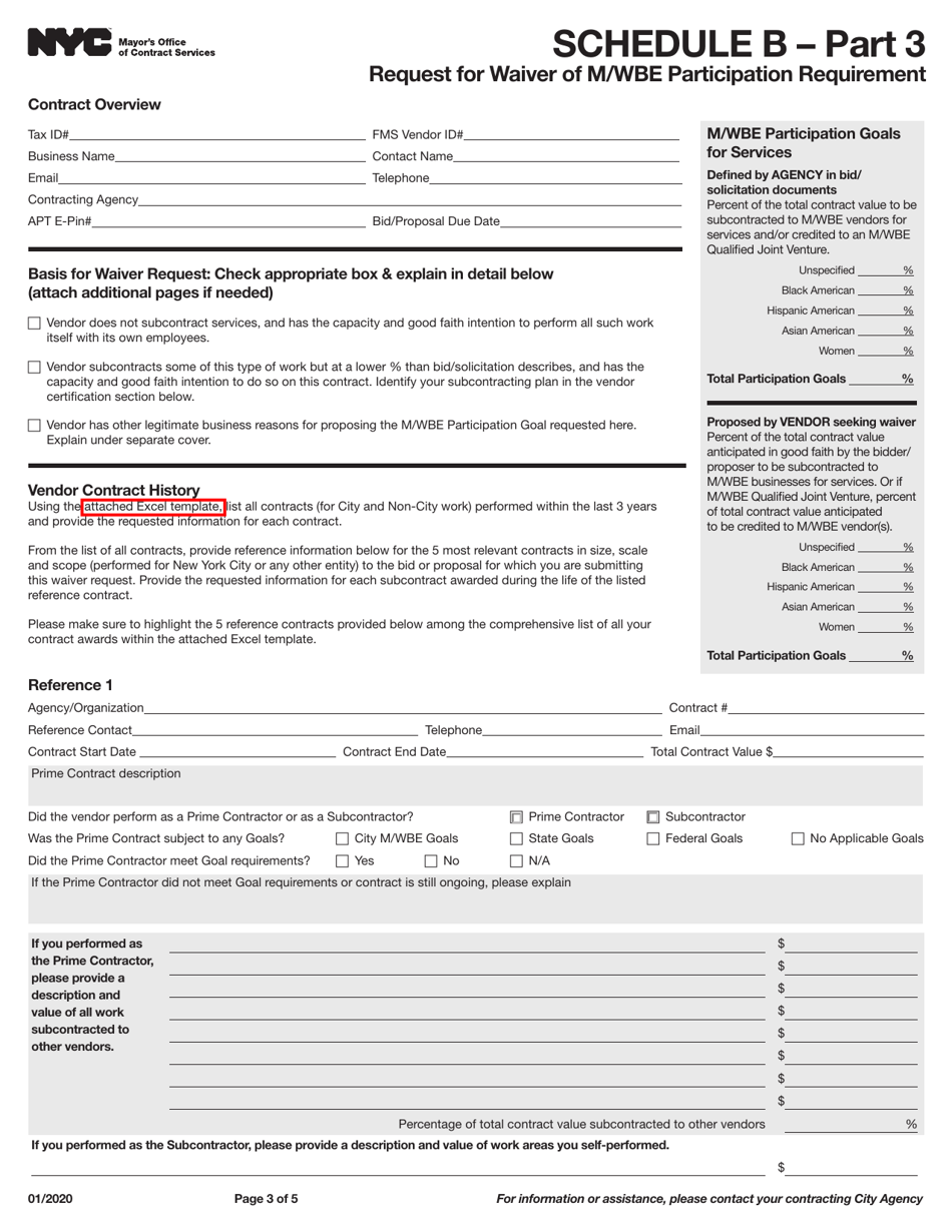 Schedule B Download Fillable PDF or Fill Online M/Wbe Utilization Plan