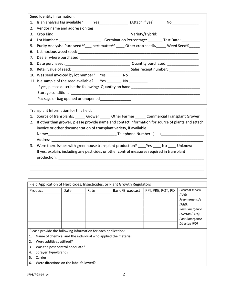 Form SF08 Download Printable PDF or Fill Online Seed Arbitration Grower ...