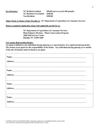 Revised Ginseng Dealer Permit Application - North Carolina, Page 2