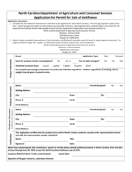 Application for Nc Antifreeze Registration - North Carolina, Page 3