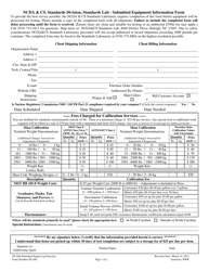 Document preview: Form NCA06 Submitted Equipment Information Form - North Carolina