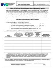 Form 4 &quot;Declaration of Un-reimbursed Medical and Pharmacy Expenses&quot; - New York City